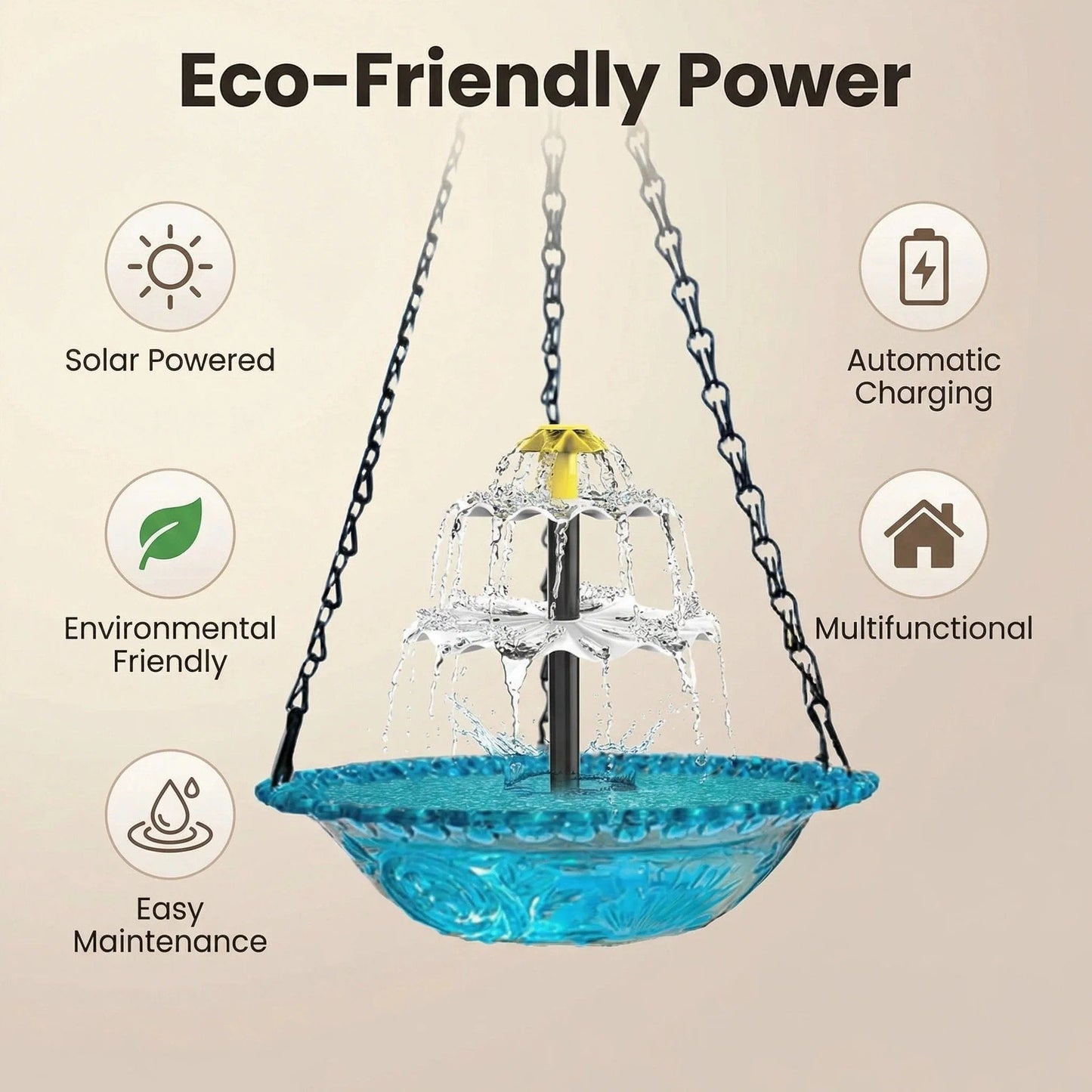 🐦 49% OFF Today – Solar Hanging Bird Bath Fountain | Attract Birds & Create a Peaceful Garden Oasis 🐦💦